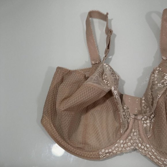 NEW‎ $66 Elomi [ 34I US] Charley Full Figure Underwire Plunge Bra in Nude #5791 - Picture 4 of 10